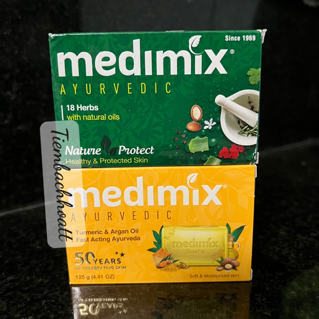 combo 2 bánh xà phòng thiên nhiên chiết xuất 18 loại thảo dược và nghệ - dầu argan giảm mụn lưng - giảm thâm 125g