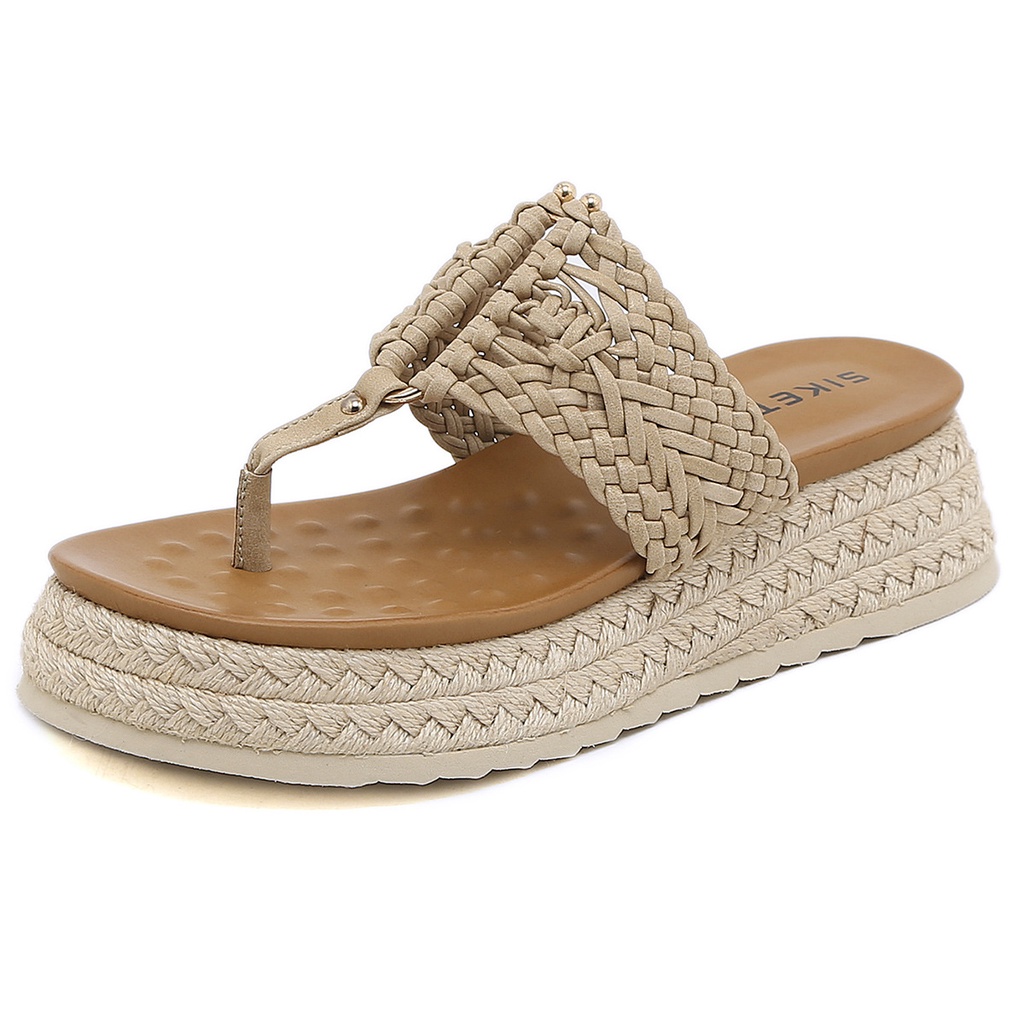 Giày Sandal Đế Dày Chống Trượt Phong Cách Roman Size 41-42 Cho Nữ