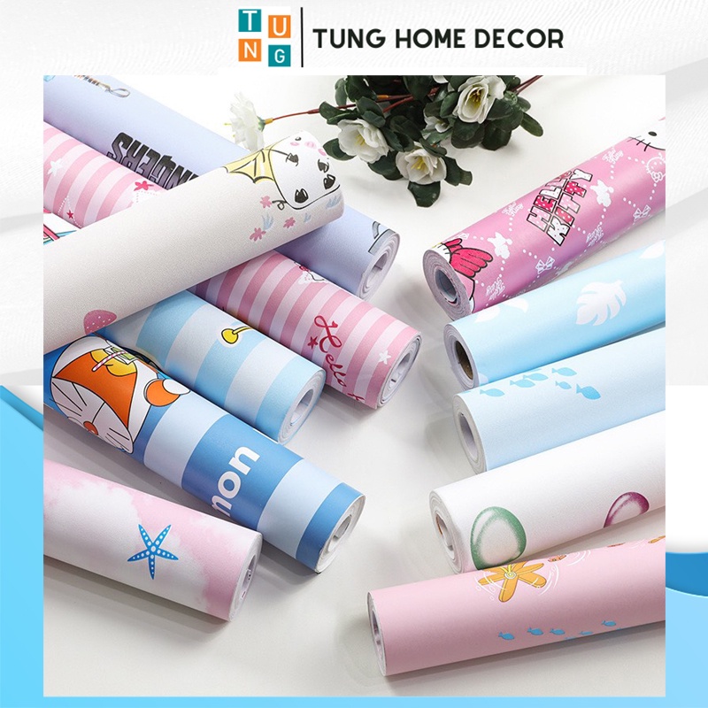 giấy dán tường cho bé phòng ngủ 3d giả bê tông hàn quốc cao cấp TUNG HOME DECOR nhiều mẫu