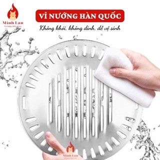 Vỉ đĩa xẻ rãnh inox 304 cao cấp, vỉ  nướng phong cách Hàn Quốc 29,5CM , 760g