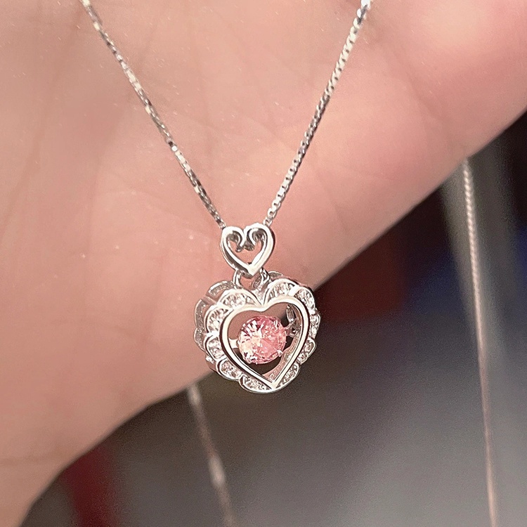 Vòng Cổ Choker Mặt Hình Mũi Tên / Trái Tim Đính Đá Zircon Màu Hồng Ngọt Ngào Thanh Lịch Cho Nữ
