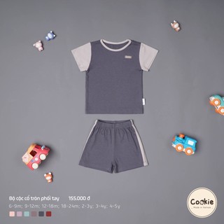 Cookie Bộ cộc cổ tròn phối tay cho bé