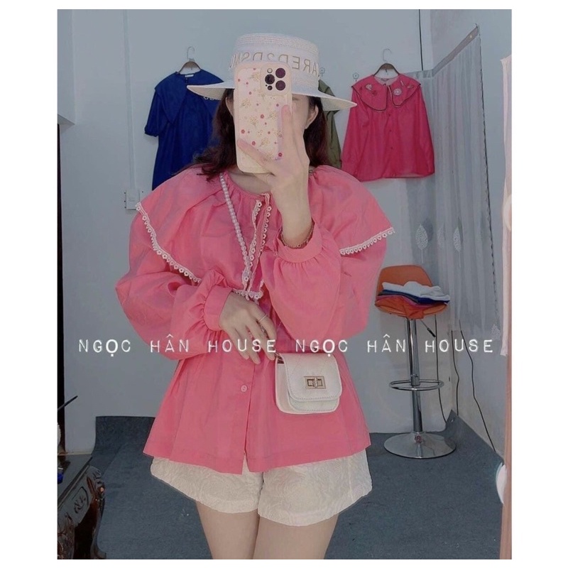 Áo babydoll hồng viền ren-pl52