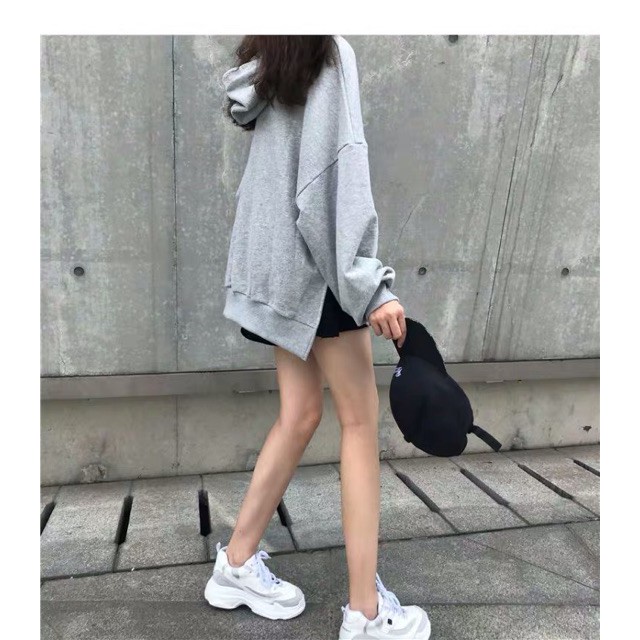 Áo Hoodie nỉ xẻ tà