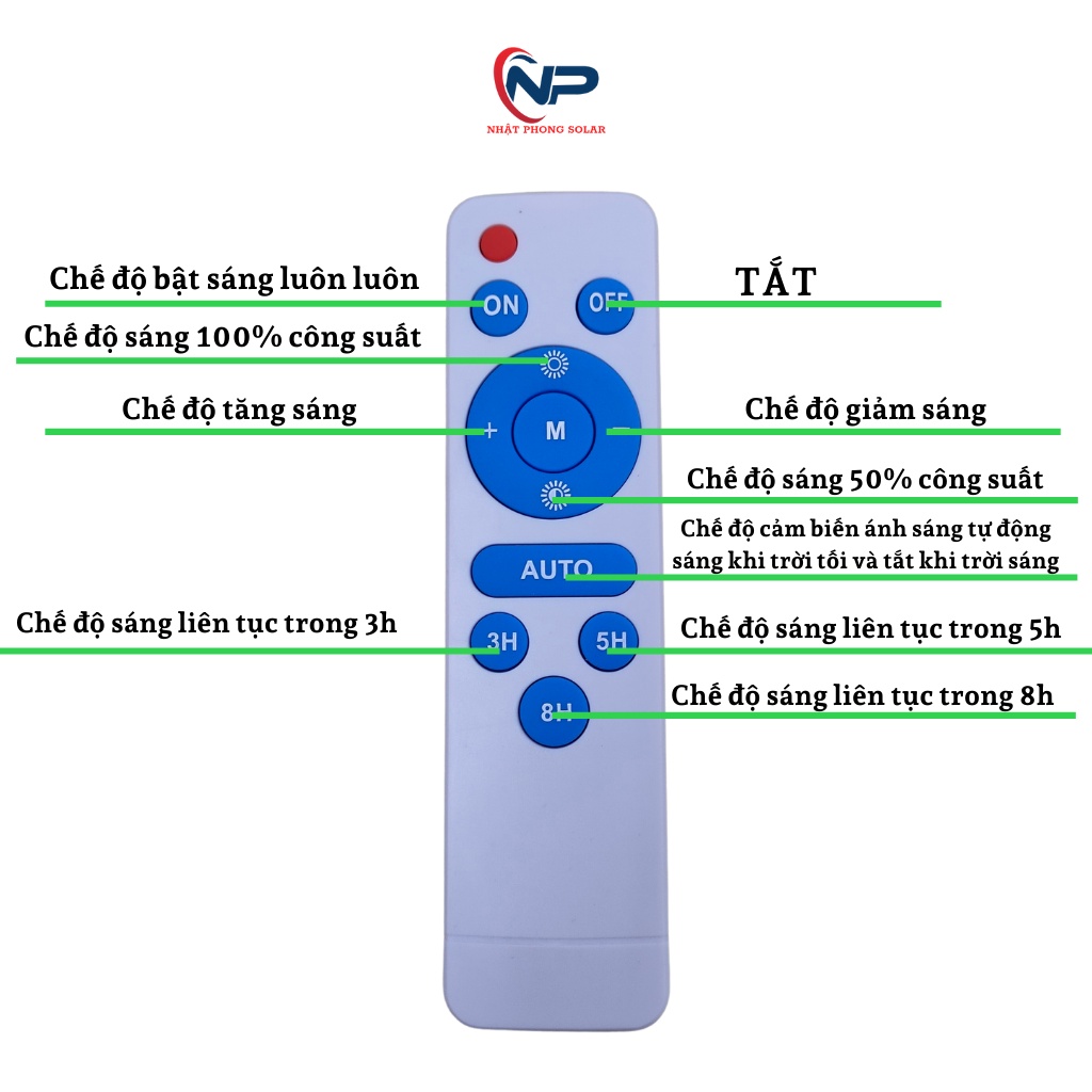 Đèn Pha Năng Lượng Mặt Trời Nhật Phong Solar công suất 300W Vỏ Nhôm Nguyên Khối Chống Nước ip66 Bảo Hánh 2 Năm