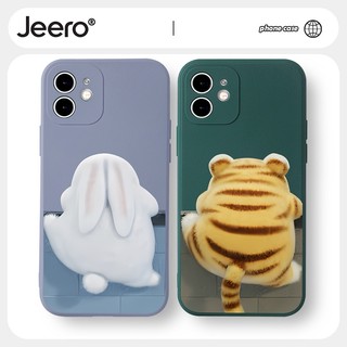 Ốp lưng JEERO hoạt hình cặp đôi dễ thương đẹp độc lạ Cho iPhone 14 13 12 11 Pro Max SE 2020 X XR XS 8 7 ip 6S 6 Plus kute HFF2414