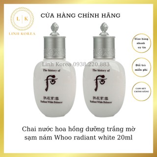 Chai nước hoa hồng dưỡng trắng mờ sạm nám Whoo radiant white 20ml