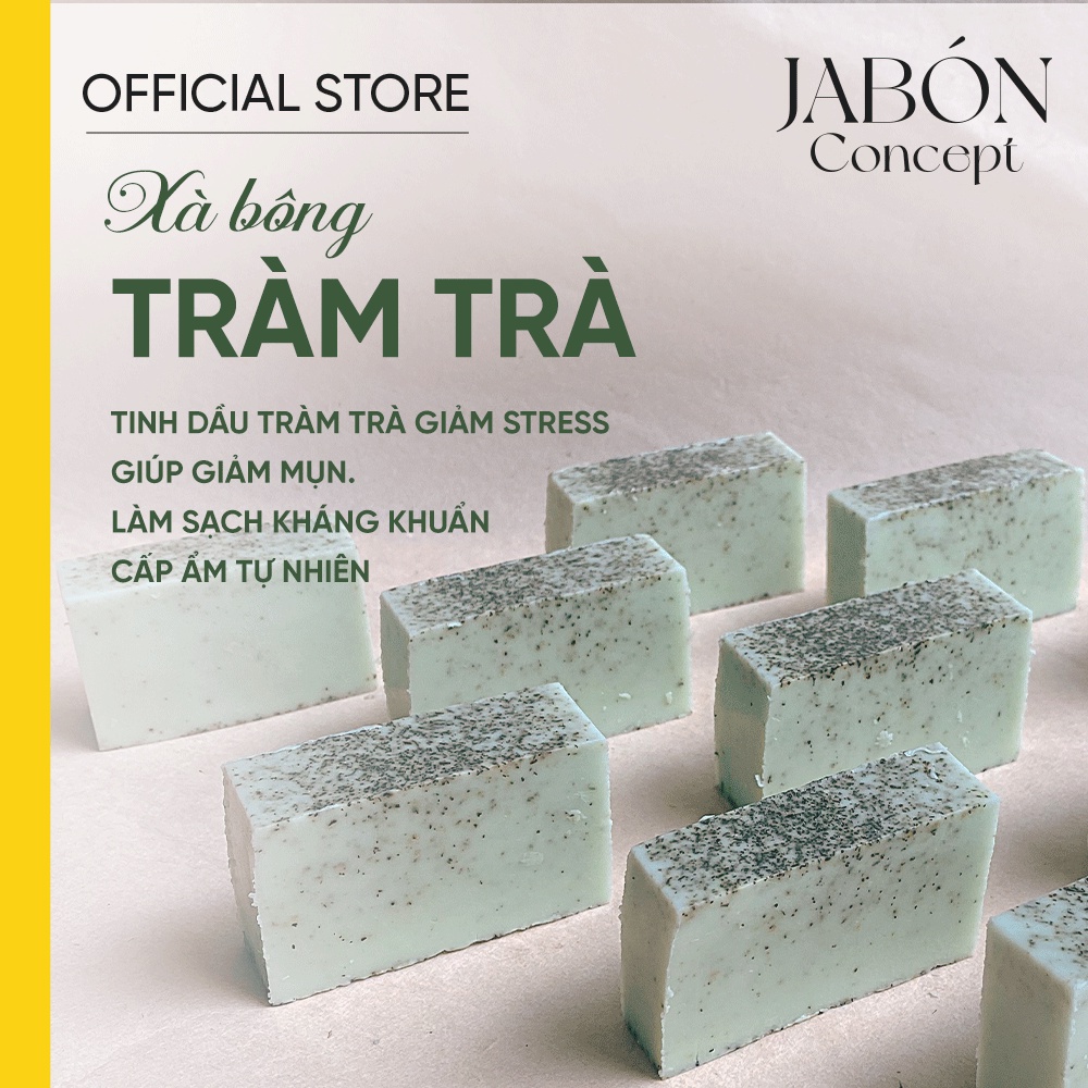 Xà Bông Handmade 80gram Bạc Hà và Tinh Dầu Tràm Trà Xà Phòng Hữu Cơ Giảm Mụn Thiên Nhiên Jabón Concept