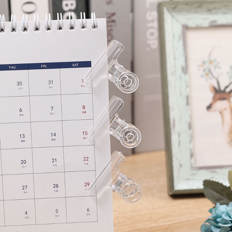 Set 5 Kẹp Giữ Tài Liệu Đa Năng Bằng Acrylic Trong Suốt In Họa Tiết Dễ Thương Tiện Dụng Cho Học Sinh