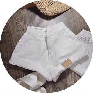 Quần short jean cạp siêu cao trắng, đen
