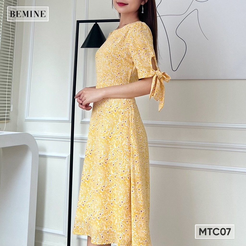 Đầm tay ngắn cột nơ BEMINE MTC07