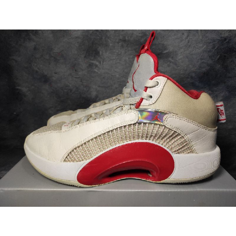 Giày bóng rổ, giày thể thao Nike Air Jordan 35 "White Fire Red" Size 42 (8,5 US) (Đã xịt Zoom Air) Hàng chính hãng 100%