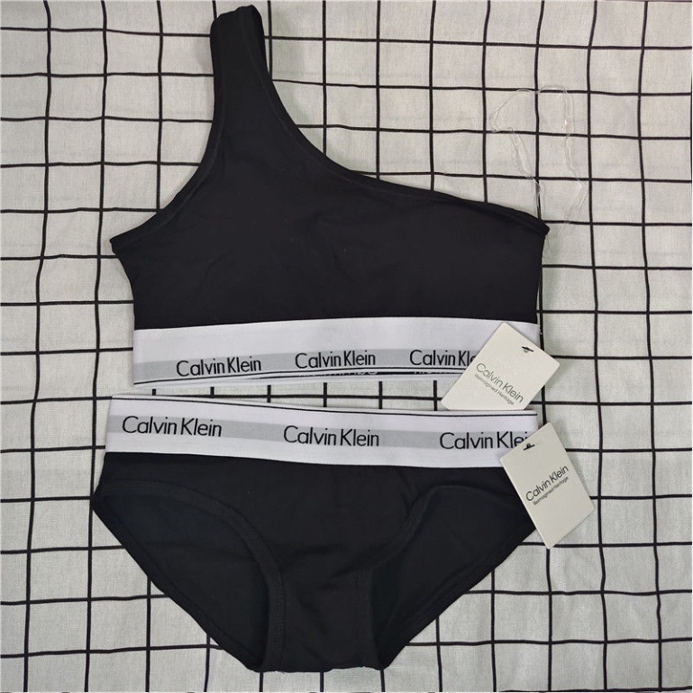 Bộ Đồ Lót Calvin Klein Chính Hãng 100% Cotton Thấm Hút Mồ Hôi Một Dây Mỏng QF7007