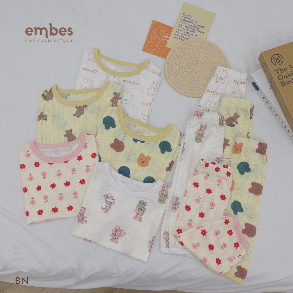 Bộ quần lửng họa tiết Embes chất cotton cho bé