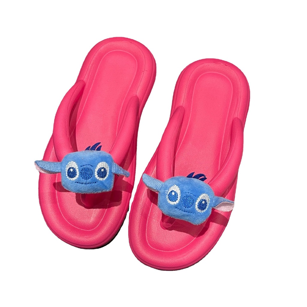 Dép Xỏ Ngón Đi Trong Nhà Chống Trượt Họa Tiết Hoạt Hình Stitch Dễ Thương Cho Bé
