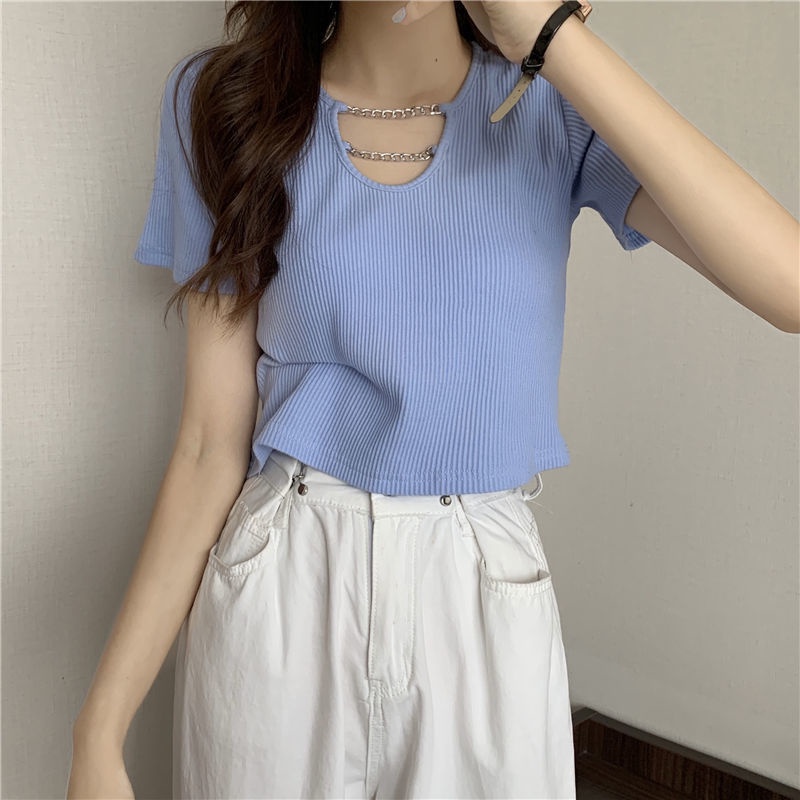 Áo thun COZOKC ngắn tay dáng ôm thời trang Hàn Quốc