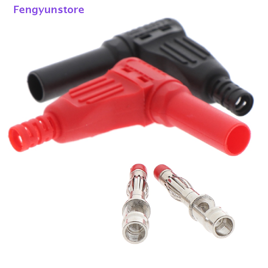 Set 2 Jack Cắm Bắp Chuối Góc Phải 4mm Cách Nhiệt Màu Đỏ + Đen