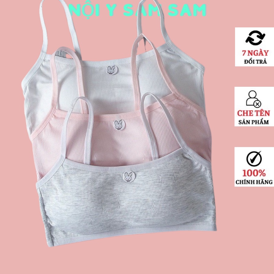 Áo Ngực Học Sinh Không Gọng SAM SAM Lót Lá Cotton Có Mút Nhẹ Tháo Ra Được Free Size 35-55kg