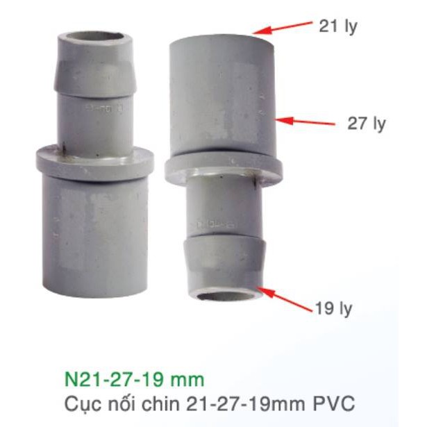 GIÁ SỈ: BỘ 5 BB-N21-27-19 CỤC NỐI RA ỐNG PVC 21 HOẶC 27