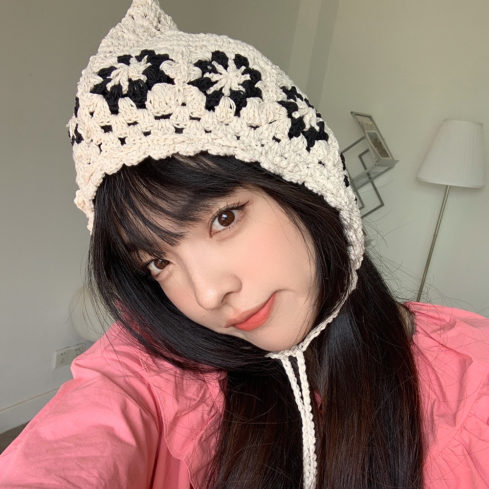Mũ Dệt Kim Đính Hoa Dễ Thương Xinh Xắn Dành Cho Nữ