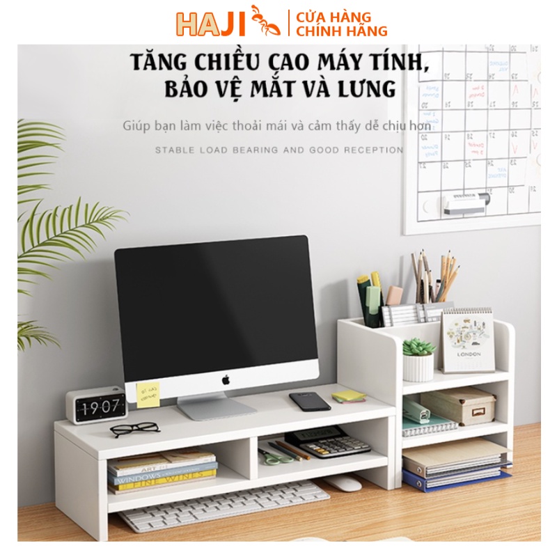 Giá đỡ máy tính để bàn có nhiều ngăn kiến tạo để đồ thông minh thương hiệu HAJI A184