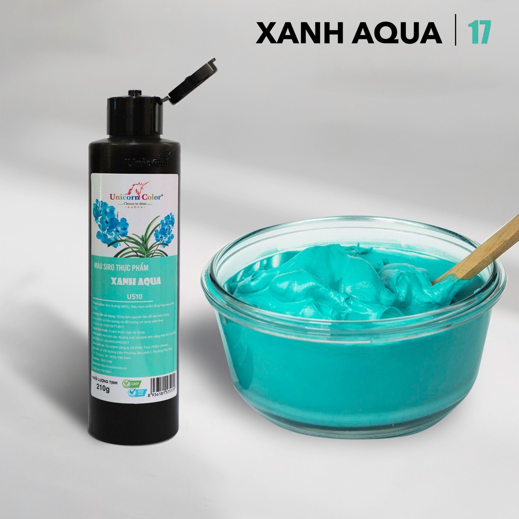 Màu Thực Phẩm Xanh Aqua Unicorn Không Đắng 210gr A17