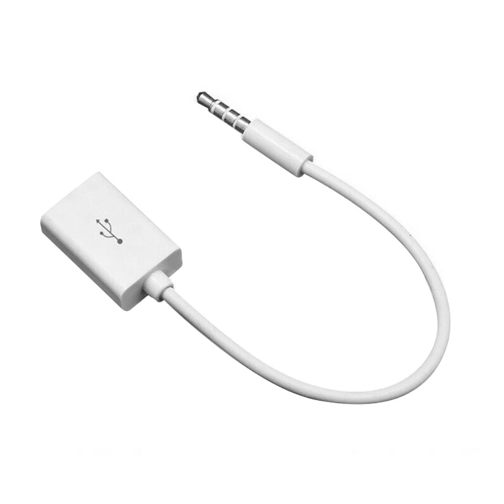 Dây cáp chuyển đổi âm thanh MP3 LENOVO giắc cắm 3.5mm sang cổng USB 2.0 chuyên dụng cho xe hơi