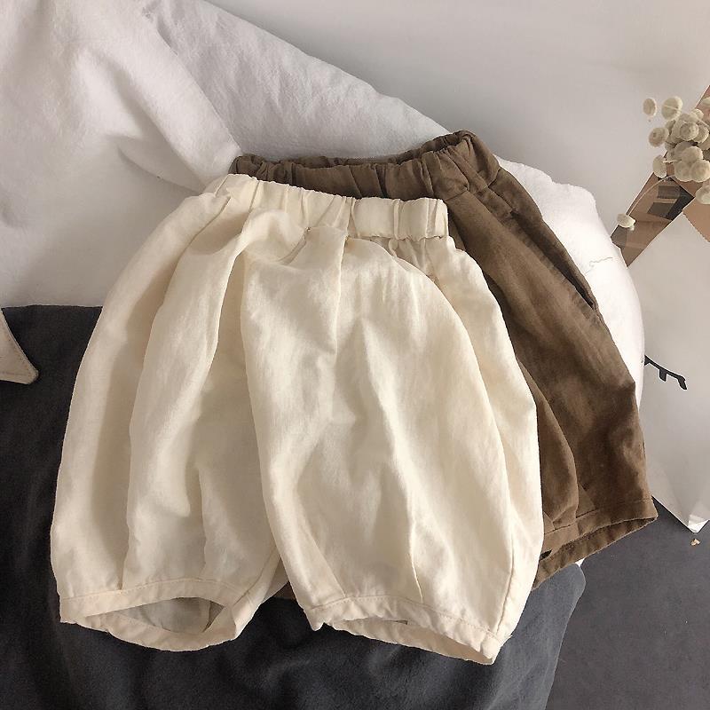 Trẻ em bông vải lanh quần bé trai màu cô gái quần bé giản dị trẻ em Lantern Pants