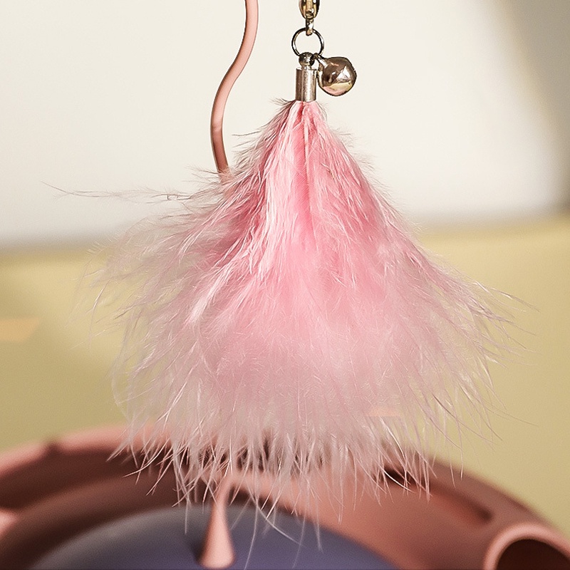 Elsabell. Đồ Chơi Tháp Banh Cho Mèo Bàn xoay cho mèo Đồ chơi tương tác vui nhộn Lông vũ Hình tròn Mèo con