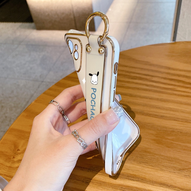 Ốp Điện Thoại Silicon Mềm Siêu Mỏng Mạ Điện Hình Cinnamoroll Có Dây Đeo Cổ Tay Cho Xiaomi Redmi K30 Pro K30 Ultra K30 Pro Zoom Poco F2 Pro