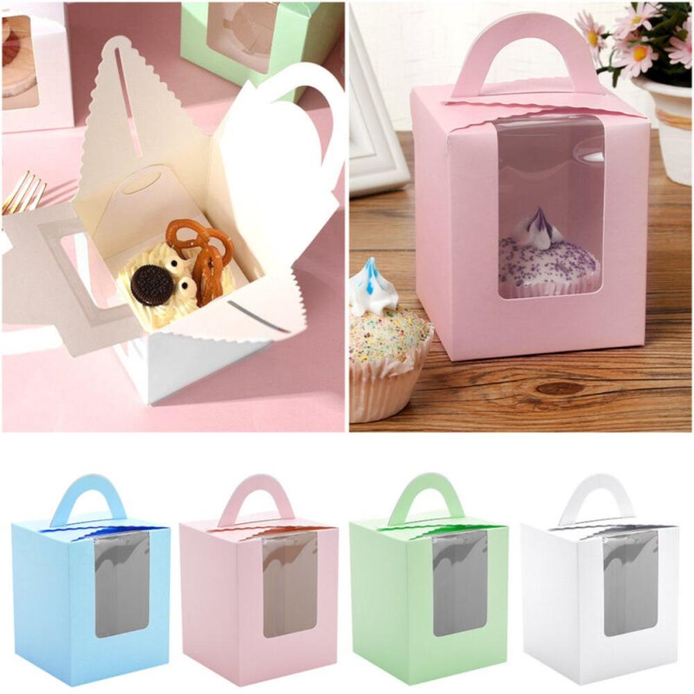 LAKAMIER Bộ 5 Khay Trong Suốt Đựng Bánh Muffin Tiện Dụng