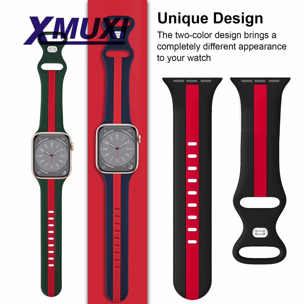 Dây Đeo Thay Thế Bằng Silicone Mềm 45mm 44mm 41mm 40mm 49mm Cho iwatch Series 8 / Ultra / 7 / 6 / SE / 5 / 4 / 3