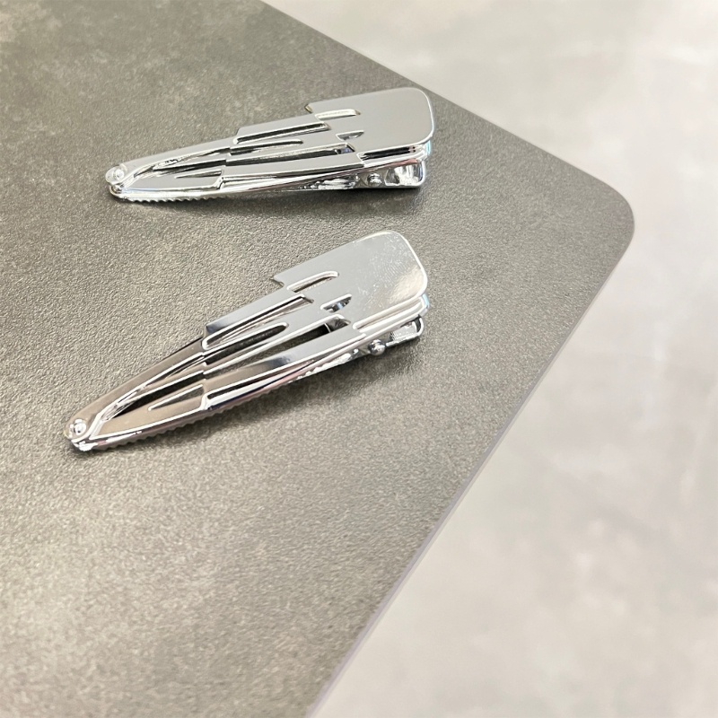 Kẹp Tóc Kim Loại Màu Bạc Cỡ Lớn Độc Đáo Thời Trang