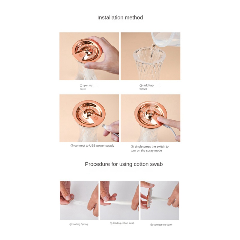 Máy Phun Sương Tạo Độ Ẩm Mini 720Ml Sạc USB Tiện Dụng Cho Gia Đình / Văn