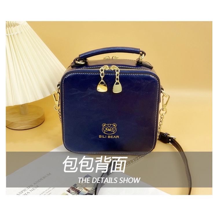 Túi Xách Đeo Vai Hình Vuông Cỡ Nhỏ Phối Dây Xích Dễ Thương Xinh Xắn