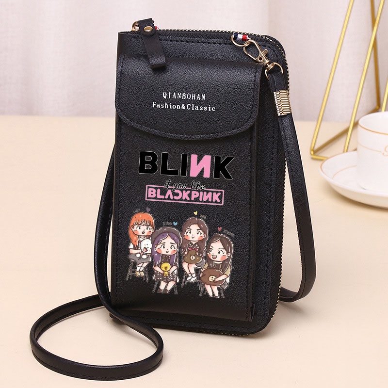 Túi Da Đeo Chéo Vai Đựng Điện Thoại In Hình blackpink Dành Cho Nữ Ví