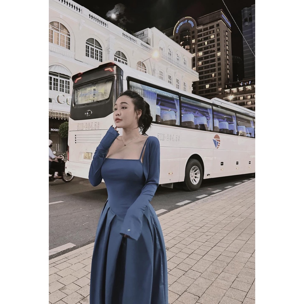 Set váy hai dây kèm khoác