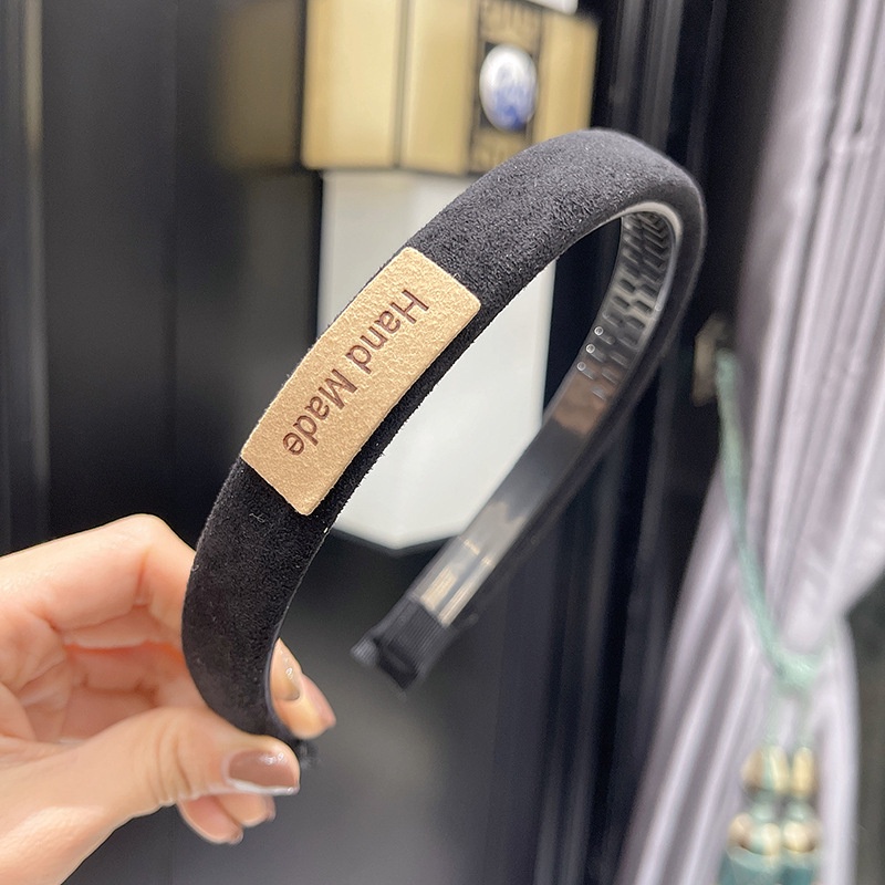 Băng Đô Cài Tóc Klein Da Lộn Viền Xốp Mỏng Màu Xanh Dương Thời Trang Rửa Mặt Cho Nữ