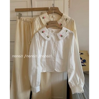 Áo sơ mi cổ thêu hoa Nana21 Nanastore21