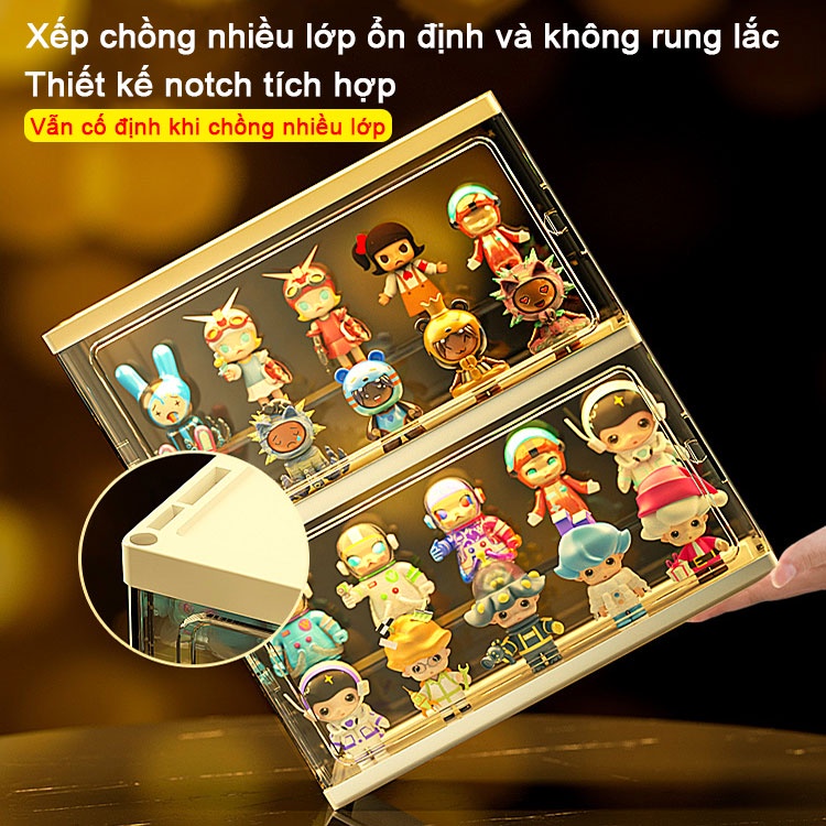Hộp trưng bày trong suốt-Acrylic hai lớp Chống bụi cho Đồ chơi văn phòng tại nhà Bảo vệ những món đồ yêu quý