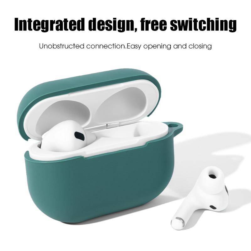 Vỏ Bảo Vệ Hộp Sạc Tai Nghe Airpods Pro 2 3 2 1 Pro Bằng Silicon Chống Sốc Có Móc Gài Tiện Dụng