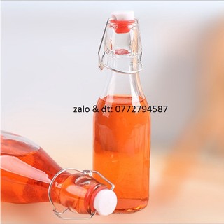 Chai thủy tinh nắp gài gọng sắt 250ml