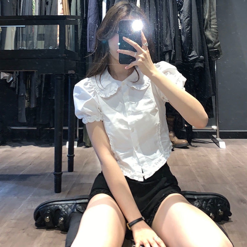 Áo sơ mi COZOK tay phồng cổ búp bê xinh xắn dành cho nữ