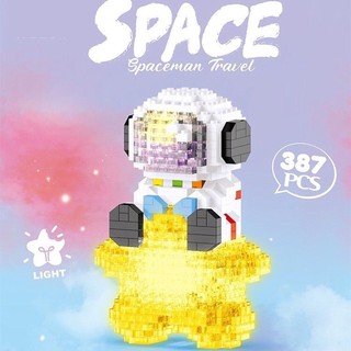 Đồ chơi lắp ghép lego phi hành gia mini 3d có đèn độc đáo - đồ chơi giáo dục asstar
