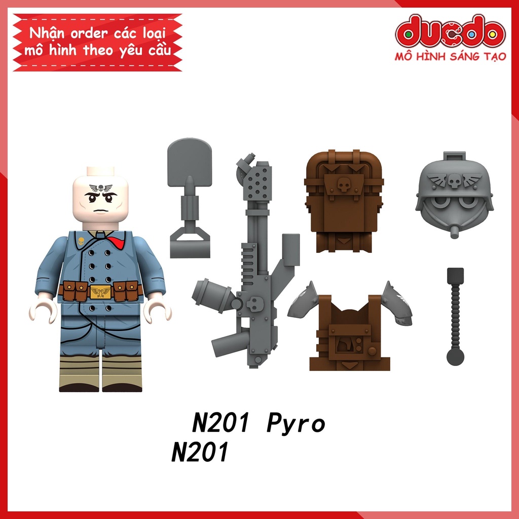 Minifigures lính trong Death Korps of Krieg siêu đẹp - Đồ chơi Lắp ghép Xếp hình Mini XINH N201 - N204