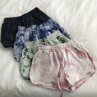 Quần short thể thao PEWARN lưng cao ống rộng nhuộm màu thời trang mùa hè 2023