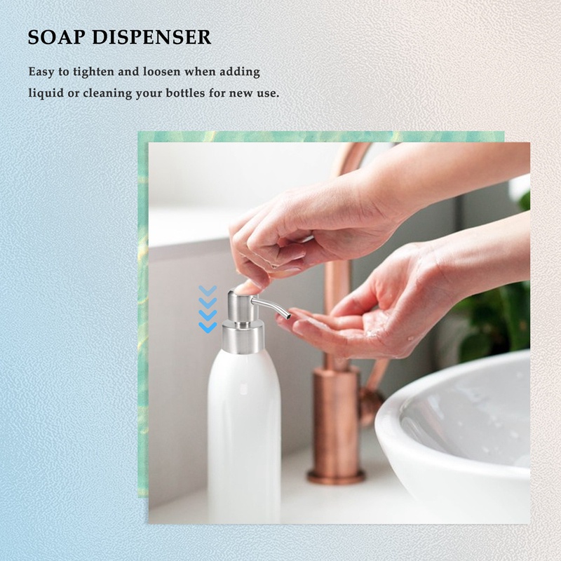 5 cái Bơm xà phòng bằng thép không gỉ Thay thế 28 răng Chai kim loại Đầu phun kem dưỡng da