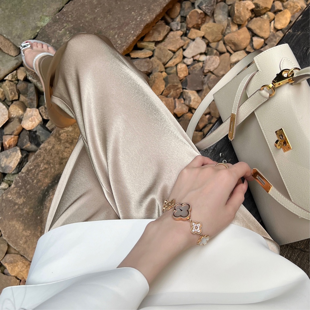 Quần Tây Vải Satin Hai Lớp Phong Cách Mới Mùa Hè Cho Nữ Giới Hạn FBB 2022