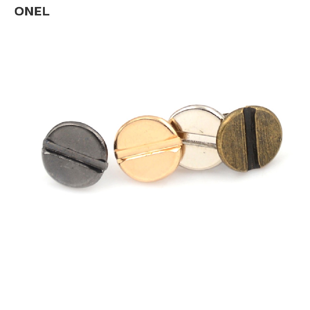 Set 10 Đinh Tán Đầu Dẹt Bằng Đồng Thau Chuyên Dụng Làm Thắt Lưng / Ví /