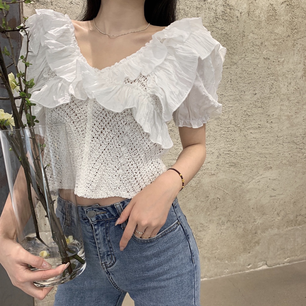 Áo Sơ Mi Chiffon Tay Phồng Phong Cách Hàn Quốc Thời Trang Mùa Hè Hàng Mới 2023 Dành Cho Bạn Nữ